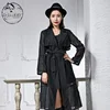 D-HARRY Chiffon Shirt Long Coat Cardigan Black Jacket