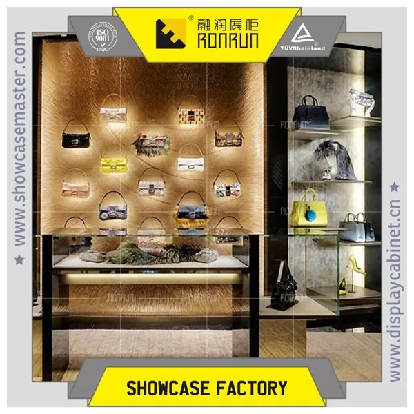 Garment Shop Furniture Design And Leather Bag Display High Counter With