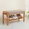 Wooden Retro Storage Dust-Proof Hallway Stand Shoe Bench