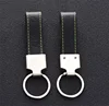 Black leather keychain/ cheap custom fashion keychain leather/ wholesale leather key chain