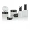 Factory price 30ml 50ml 100ml frosted glass pum,p bottle 15g 30g 50g frosted glass jar cosmetic packaging set