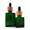 30ml glass dropper bottles rectangular glass bottle with bamboo cap