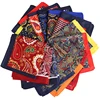 Stocklot handkerchiefs hand printing design flower dot pocket square for men suits
