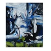 100%handmade modern abstract blue styles popular flower oil painting