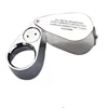 40X 25mm Mini All Metal Magnifier LED Microscope Magnifying Glass Len jewelry Loupe UV LED Light Currency Detector