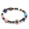 Unique Solar System Eight Planet Natural Stone Bracelet