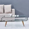 Fancy Homemade Rectangular hot bent common Glass Tea tebles Morden Glass Coffee Tables Designs