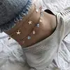Multiple Layered Anklets Boho Gold Chain Anklet Star Beach Crystal Charm Anklet For Women Foot Jewelry