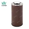 DA-200N High Quantity Round Steel and Wood Plastic Trashcan Outdoor Public Dual Garbage Can Simple Commercial Outdoor Trash Can