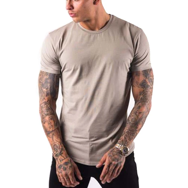 

2019 new style casual sports clothes men wholesale 100% cotton blank slim t shirt