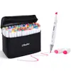 100 Colors Art Markers Set, Ohuhu Dual Tips Coloring Marker Pens for Kids, Fine and Chisel Tip Alcohol-based Drawing Markers