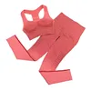 Ladies Gym Suit Fitness Sports Bra And Leggings Athletic Workout Training Seamless Mesh Women Yoga Pants Set
