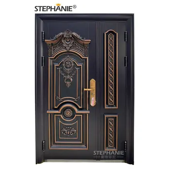 Modern Luxury Double Front Entry High Security Metal Door Design
