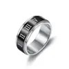 Handmade Roman Numerals Fashion Ring 316L Stainless Steel Men Jewelry
