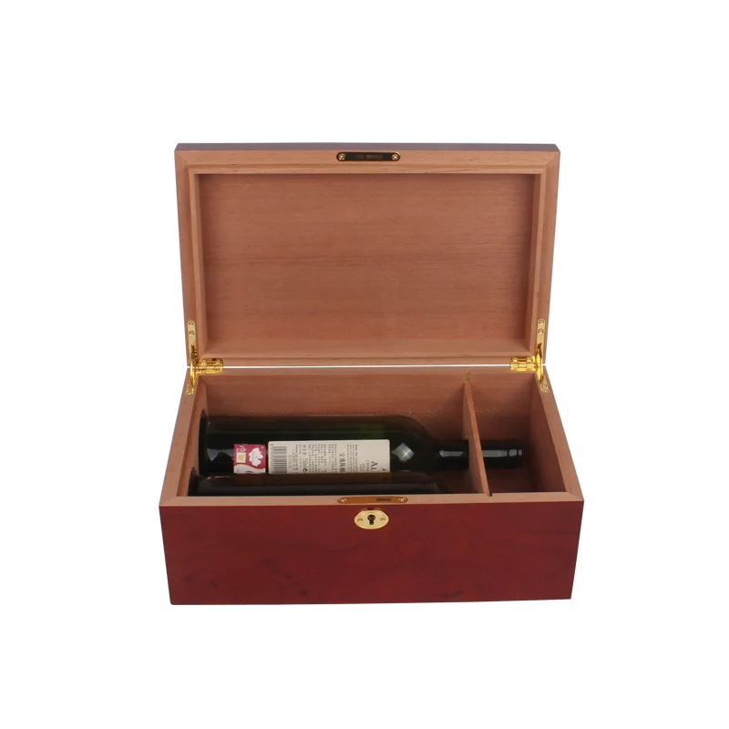 
China Factory Wine Case Vintage Design MDF Gift Box With Metal Lock 