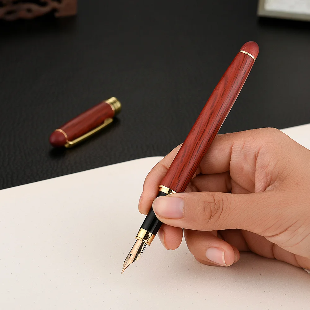 
Classic mont blank fountain pen custom logo luxury ink pen wood art calligraphy pen 