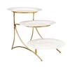 Factory Custom 3 Tier Round Serving Platter with Golden Stand