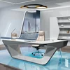 modern white executive office table/durable solid surface top office desks