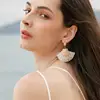 2019 latest fashion boho tassel fan earrings shell pearl drop earrings small fringe dangle earrings for women