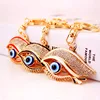 Eyes Hollow Out Round Metal Key Chains Rings Fish with evil eyes keyring