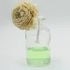 Width Mouth Vase Shape 300ml Clear Glass Aroma Diffuser Bottles With Rattan Sticks