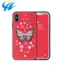 manufacturer hybrid PC TPU PU 3D leather embossment butterfly bling diamond phone case for Samsung s10 iPhone X XS Max