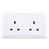 White panel screwless 6 pin double pole UK wall switch socket