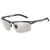 Aluminum magnesium frame classic driver anti-UV men's polarized photochromic sunglasses