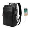 Hot Selling Business Vicuna Polo Backpack with USB Charge and Earphone Plug Custom PU Leather Laptop Bags for Men Backpack