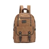 Male double school bag travel brown canvas satchel vintage style teens day backpack