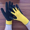 10 gauge 5 thread polycotton gloves coated with crinkle latex on palm for heavy duty work 95g per pair