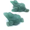 Wholesale high quality natural green aventurine jade carving fortune three foot gold toad