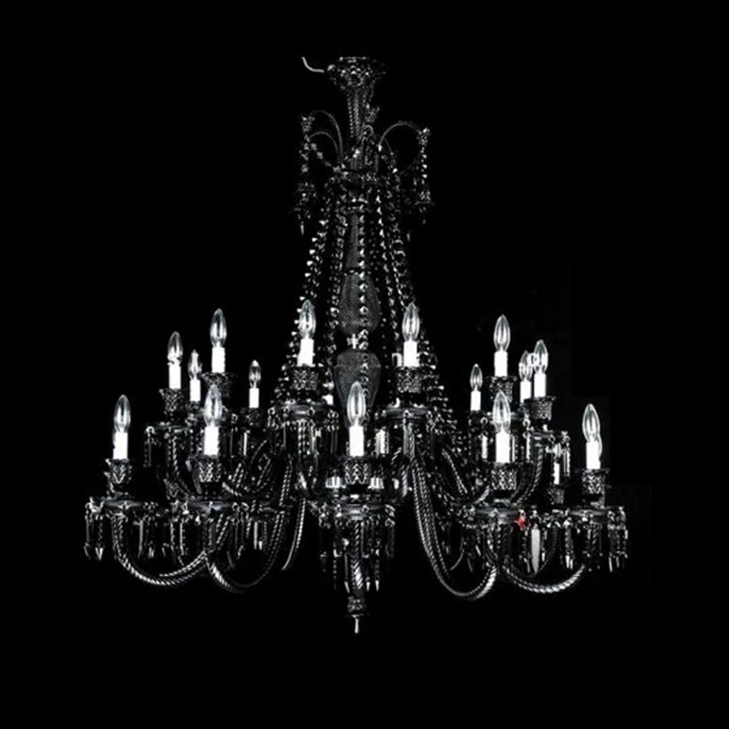 Black 24 lights crystal bedroom chandelier