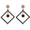 Guangzhou Jewelry Personality Hollow Square Titanium Steel Women Stud Earring ear ring