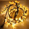 Lighted flowers warm white decor. lighted willow vine branches brown wrapped crafts