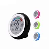 Round LCD Touchscreen Digital Temperature Humidity Meter Monitor Thermometer Hygrometer Weather Station Alarm Clock TS-S93