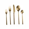 Tableware 5 Piece Wedding Cutlery Brush Gold Silverware Set