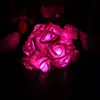 2.2m 20 led PVC solar lamp string, pink rose battery case lamp string light