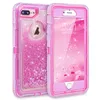 3D glitter bling liquid sparking quicksand cell Phone Back Cover Combo Holster Phone Case For Iphone 6 7 8 Plus XS 11 pro MAX XR