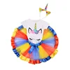 Fancy Unicorn Dress For Girls Baby GirL 1st 2nd Birthday Carnival Costume Toddler Girl Outfits Rainbow Tutu Skirt outfits
