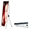 China x frame banner size 60 x 160 cm 80 x 180 cm folding pop up banner stand PVC printing X tripod banner stand