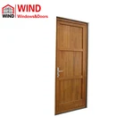 Luxury Entry Doors Copper Wood Smart Home Door with Fingerprint Lock