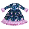 Baby Girl Spring/Fall Long Sleeve Dress Boutique Girls Print Princess Dresses Factory Kids Clothing