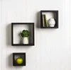 Wholesale CUSTOM Black/White Wall Mounted Display Floating cube shelf and Shadow frame Box