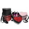 Wholesale Cardboard Luxury Heart Shape Flower Box With Ribbon Handles