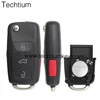 for VW key 3+1 button remote control 1J0 959 753 DC 315MHZ with ID48 chip folding flip car key case transponder shell