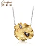 Handmade Lotus Leaf Frog 925 Sterling Silver Gold Necklace Design Girls Jewelry