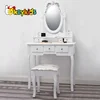 High performance white wooden dressing table with antique french design W08H016