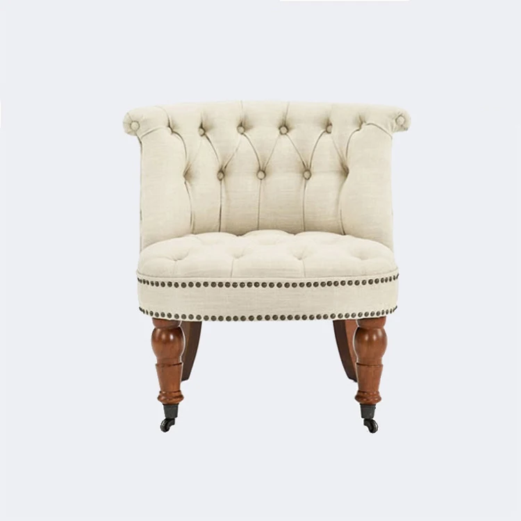Chesterfield Tufted Upholstery Armless Chair Modern Decorative