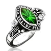 BS university green stone brass fashion jade rings for women